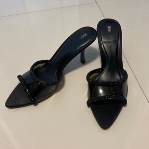 Zara black pvc rhinestone heels size 38